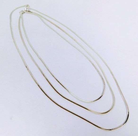 3 Graduated Italian Sterling Herringbone Chains