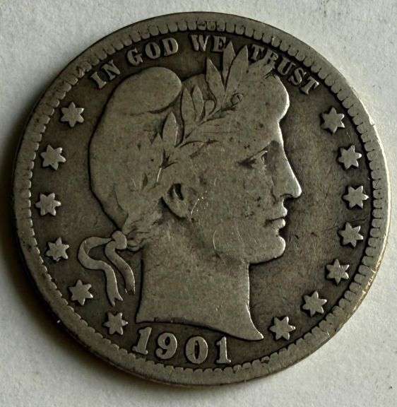 1901 O Barber Quarter