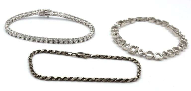 Vintage 925 sterling silver lot of 3 bracelets