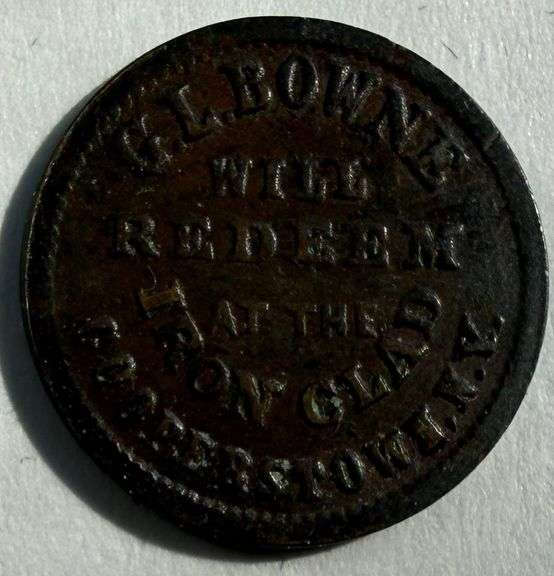 G L Bowne Cooperstown NY Will Redeem At The Ironclad Civil War Store Card