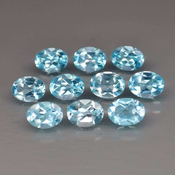 Glittering! 10 piece! 15.40ct full fire sky blue Topaz set!
