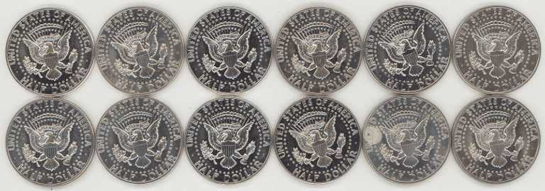Twelve (12) Superb Gem Proof 1964 Silver Kennedy Half Dollars