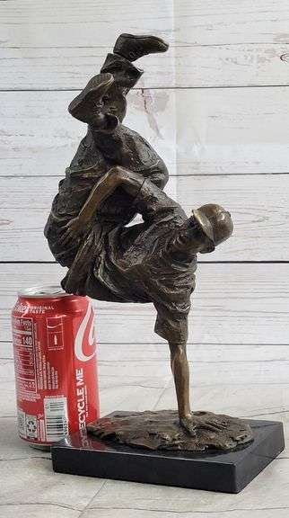 The Hip Hop Boy Dancing Bronze Statue