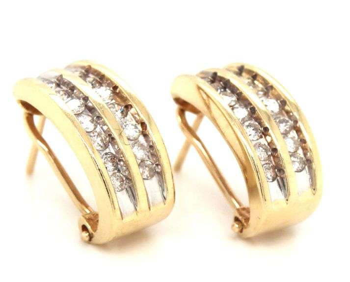 Easy to Wear 14K YG Diamond Earrings