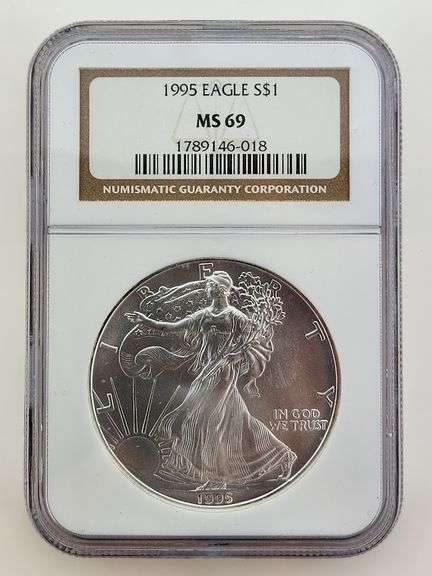 1995 American Silver Eagle, NGC MS69