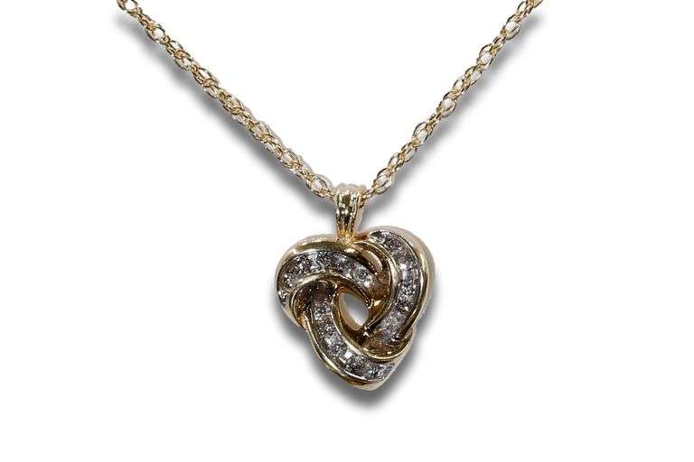 Natural Diamond Pendant on 14k Chain