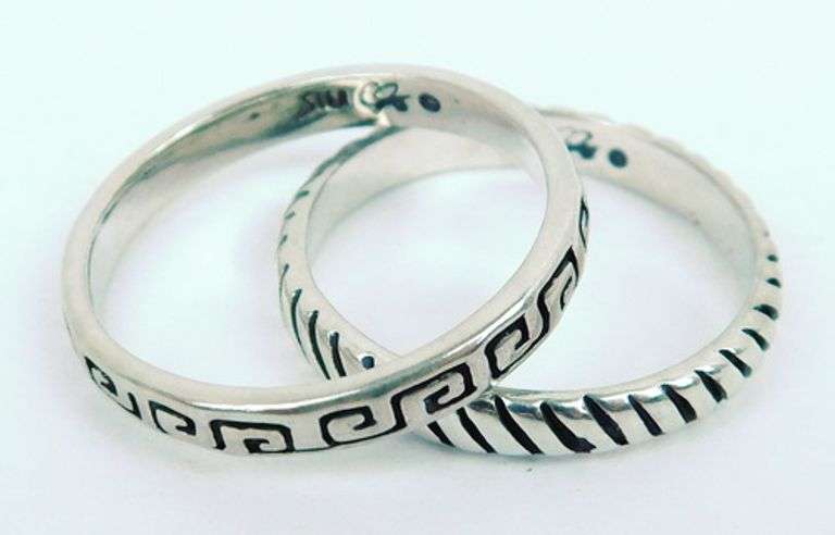 2 Carolyn Pollack Sterling Stacking Rings, Size 8