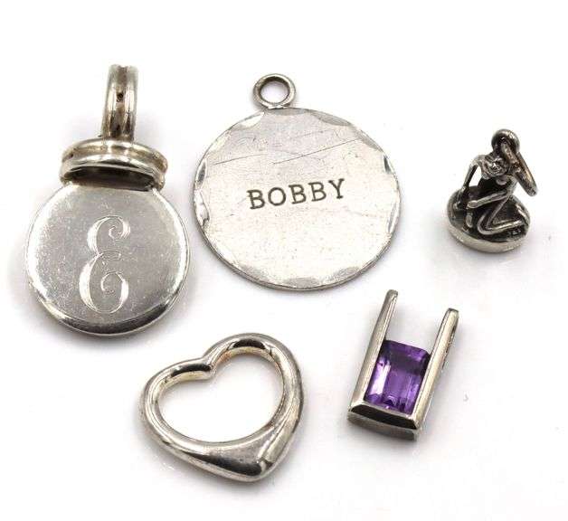 Group lot of 5 Vintage 925 sterling silver charms