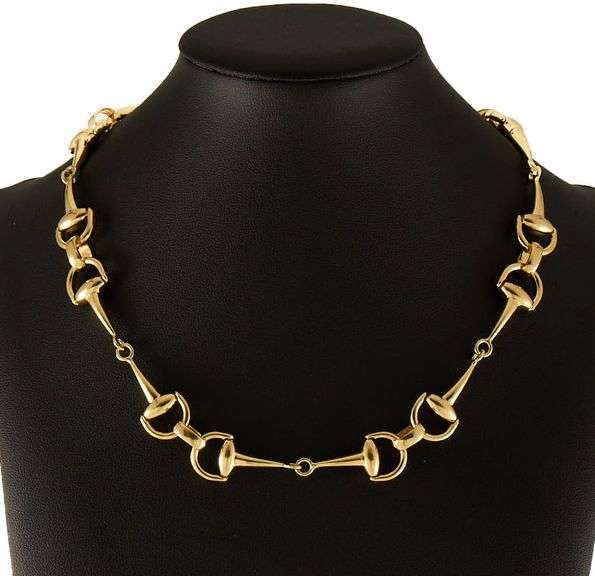 Roberto Coin Cheval Horsebit Stirrup Link Station Necklace in 18K