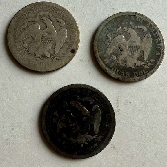 1876 S 1877 S 1878 Seated Quarters