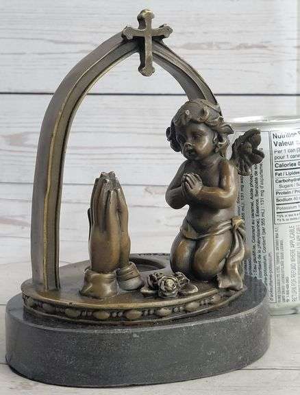 Praying Baby Angel Bronze Sculpture