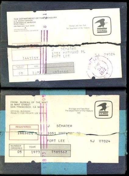 10 Proof Sets in Original Shipping Boxes: 1972 & 1973