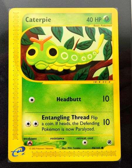Pokémon 2002 Caterpie E Reader Card, 7 NM