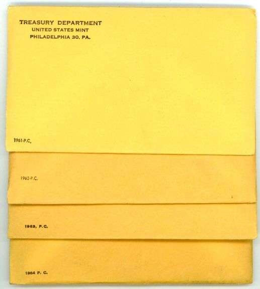 4 Fresh UNOPENED US Silver Proof Sets 1961 to 1964