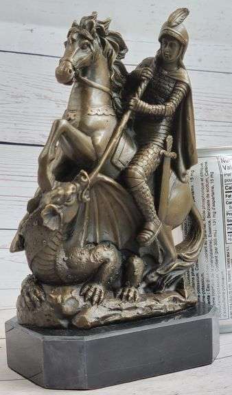 St. George Dragon Slayer Bronze Statue