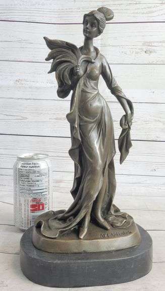 Classical Victorian Woman Bronze Sculpture