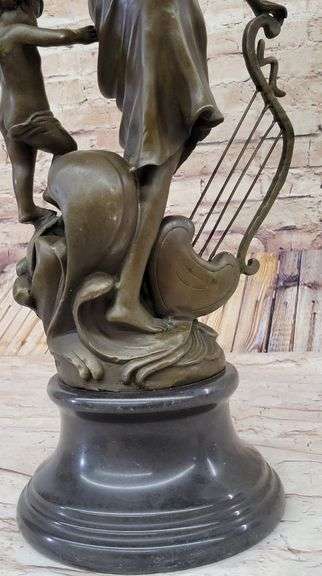 Fantasy Winged Fairy with Mythical Bronze Sculpture