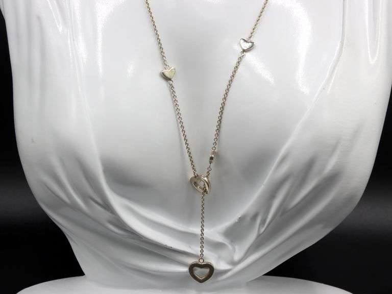 Tiffany & Co heart lariat necklace in 925 sterling silver