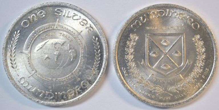 2 1973 Pure .999 Fine silver World Trade medallions