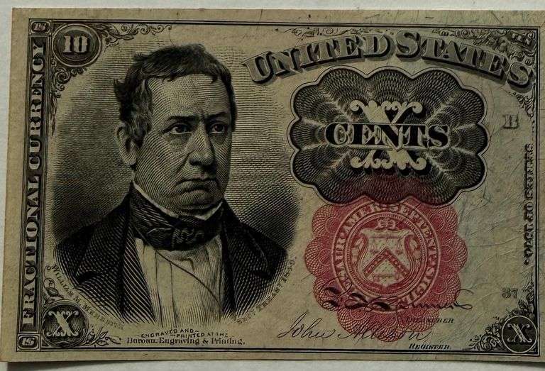 10 Cent Uncirculated Fractional Currency Note