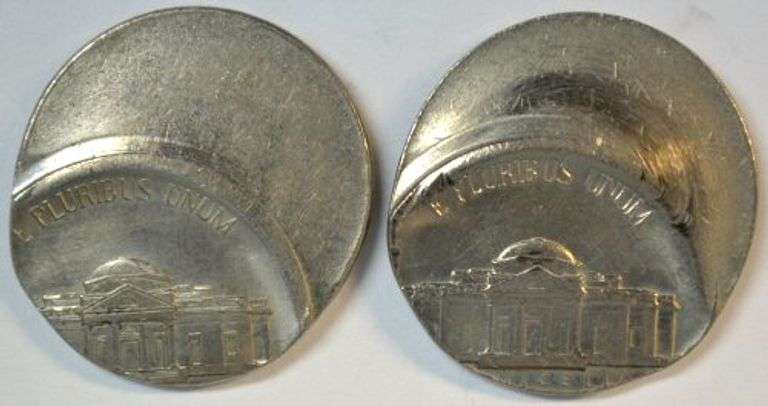 1983 & 1988 Dramatic 50% Off-Center Jefferson Nickel Errors in Gem BU