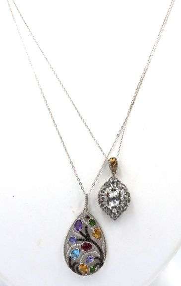 Lot of 2 necklaces in 925 sterling silver