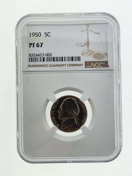 1950 Proof Jefferson Nickels, NGC PF67