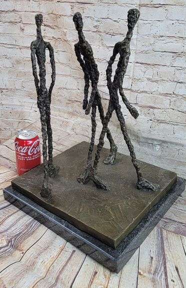 Three Walking Man Bronze Sculpture