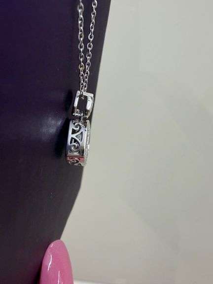 Beautiful daily wear center Moissanite dancing pendant in Sterling silver