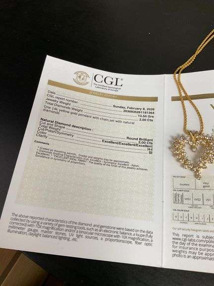 CERITIFIED 14K GOLD NECKLACE WITH DIAMOND PENDANT