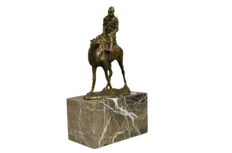 Arab Man Riding Camel Bronze Sculpture