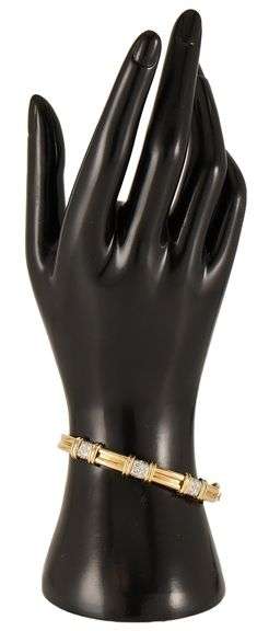 Tiffany & Co 1.92ctw Diamond Station Two Tone Bangle Bracelet in 18K