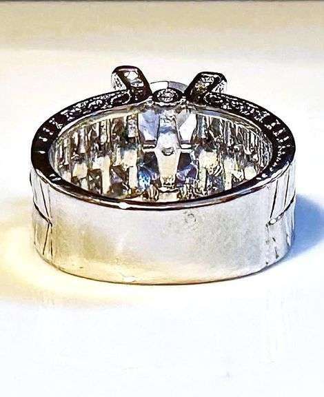 Sparkling White Gold Plate 4.5 Ct CZ Ring