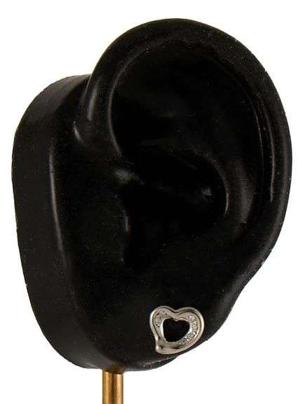 Tiffany & Co. Elsa Peretti 0.20ctw Diamond Open Heart Stud Earrings in Platinum