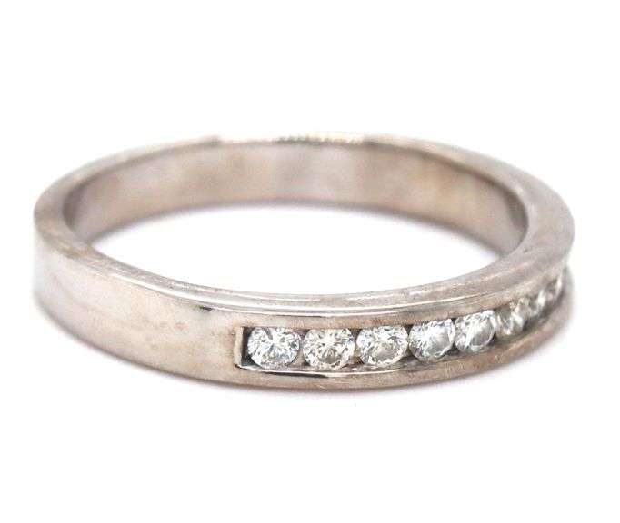14kt White gold 0.30ctw channel set diamond band
