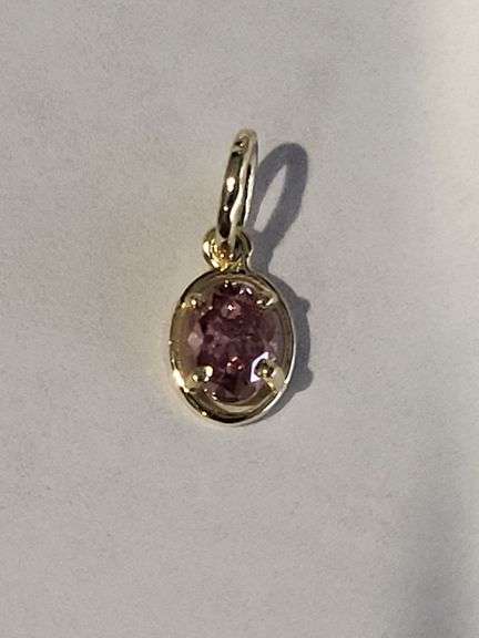 Certified Yellow Gold Pink Lab Diamond Pendant