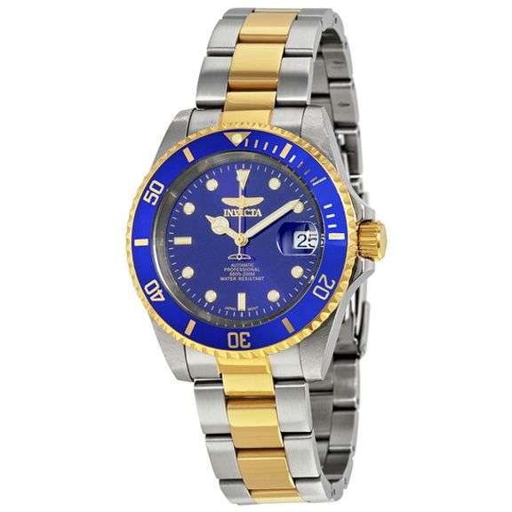 Invicta Pro Diver Automatic Blue Dial Two-Tone Stainless Steel Men's Watch