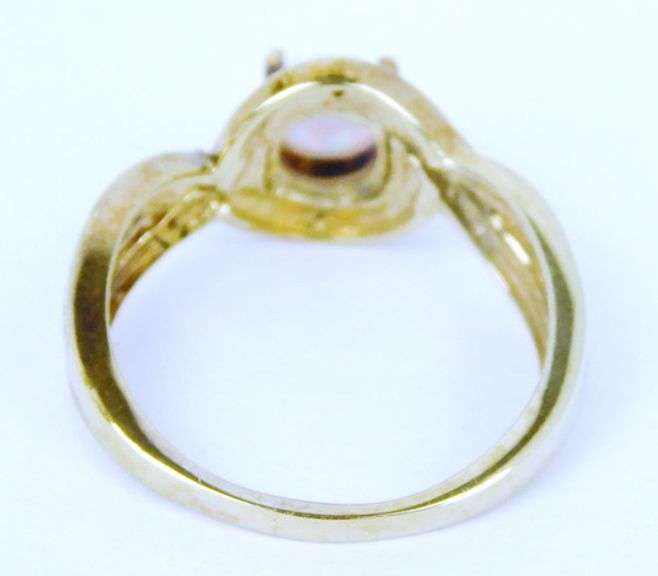 Sterling Vermeil Opal Ring, Size 6.5