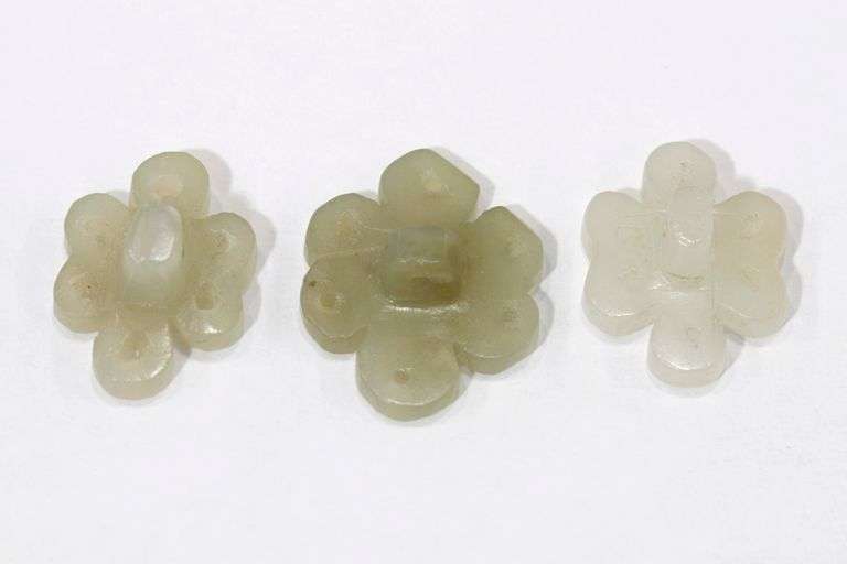 Qing Dynasty Natural Nephrite Buttons - Lot of 3