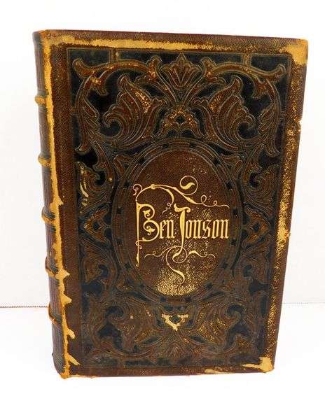 1855 Works of Ben Johnson Antique Leather Book