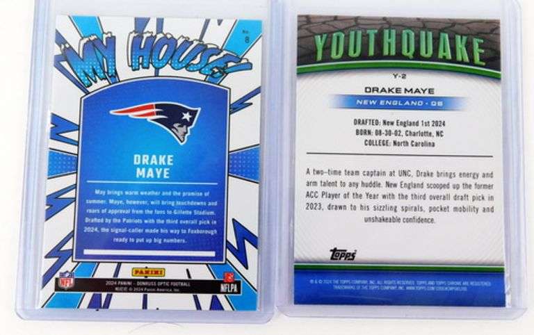 2 Drake Maye Rookie 2024 Football Cards