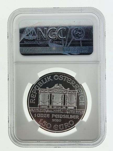 2020 Austria Silver 5 Euro Philharmonic, NGC MS69