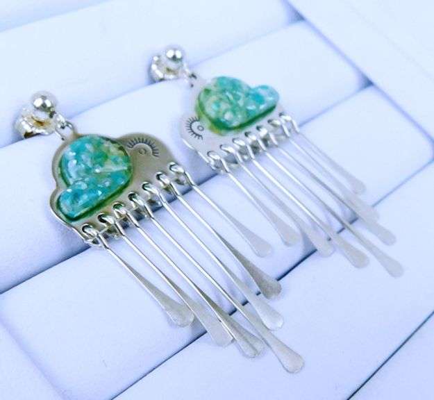Carolyn Pollack Sterling Jelly Belly Dangly Earrings