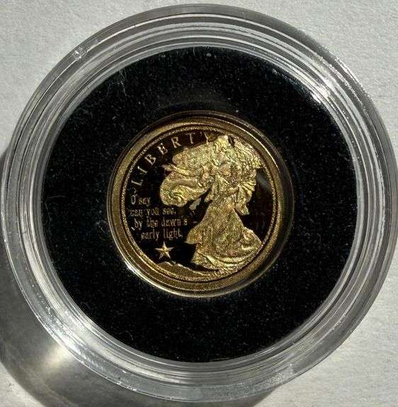 American Tribute of the National Anthem 14 K Gold Proof Mini Coin
