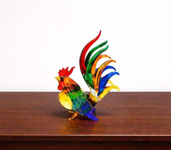 Handcrafted Solid Glass Rooster