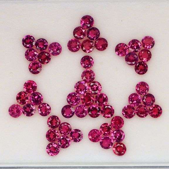 Jewelers grade 5.02ct set of 2.5mm Rhodolite Garnets! Untreated!