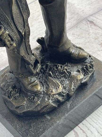 Hot Cast Cowgirl with Saddle Bronze Sculpture