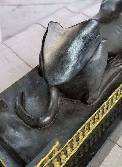 Win Holder Egyptian Anubis Jackal Bronze Sculpture