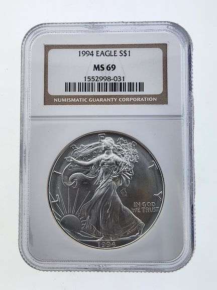 1994 American Silver Eagle, NGC MS69