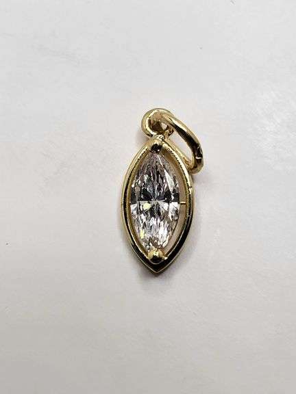 Certified Yellow Gold Lab Diamond Pendant